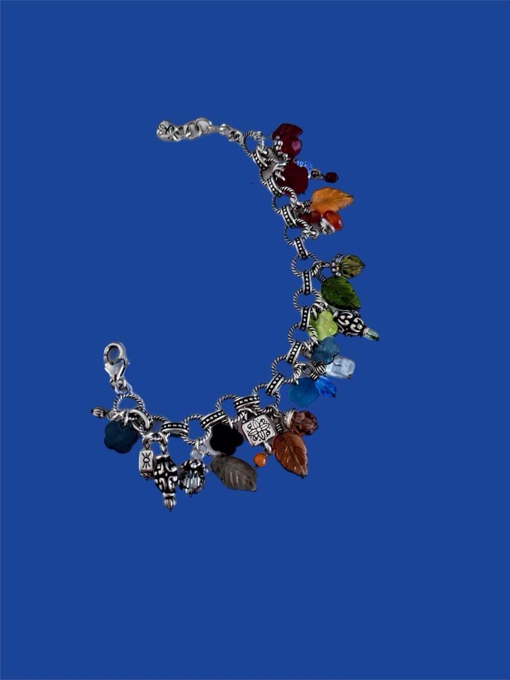 Brighton Venetian Leaves multicolored Beaded Charm Bracelet NWOT - Picture 3 of 5